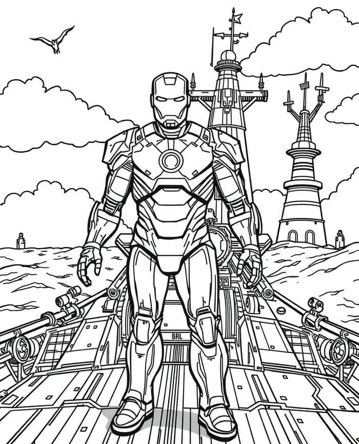 người sắt tô màu iron man