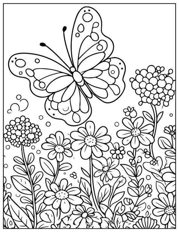 những trang tô màu bướm bay đơn giản