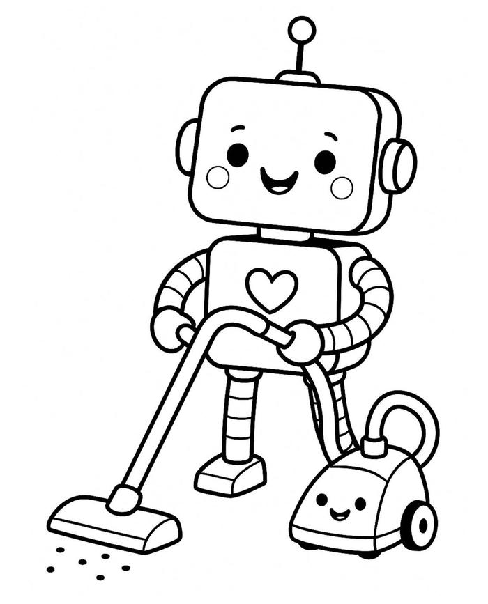 những tranh robot nhỏ gọn cho bé tập tô