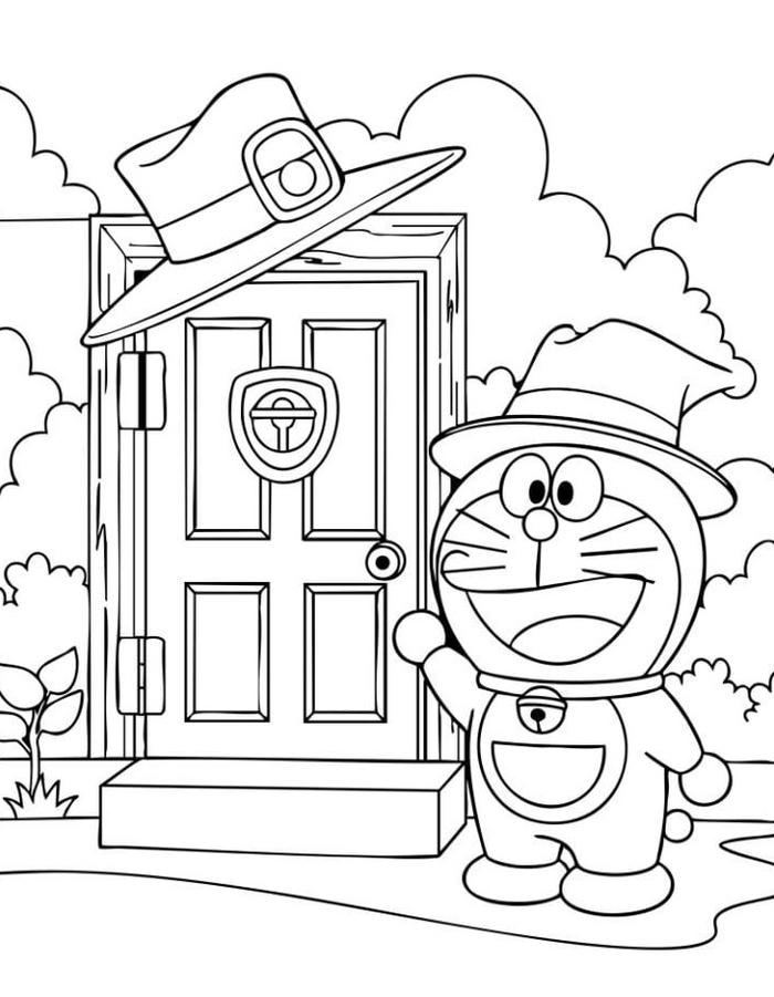 những tranh tô doremon dáng đứng xinh