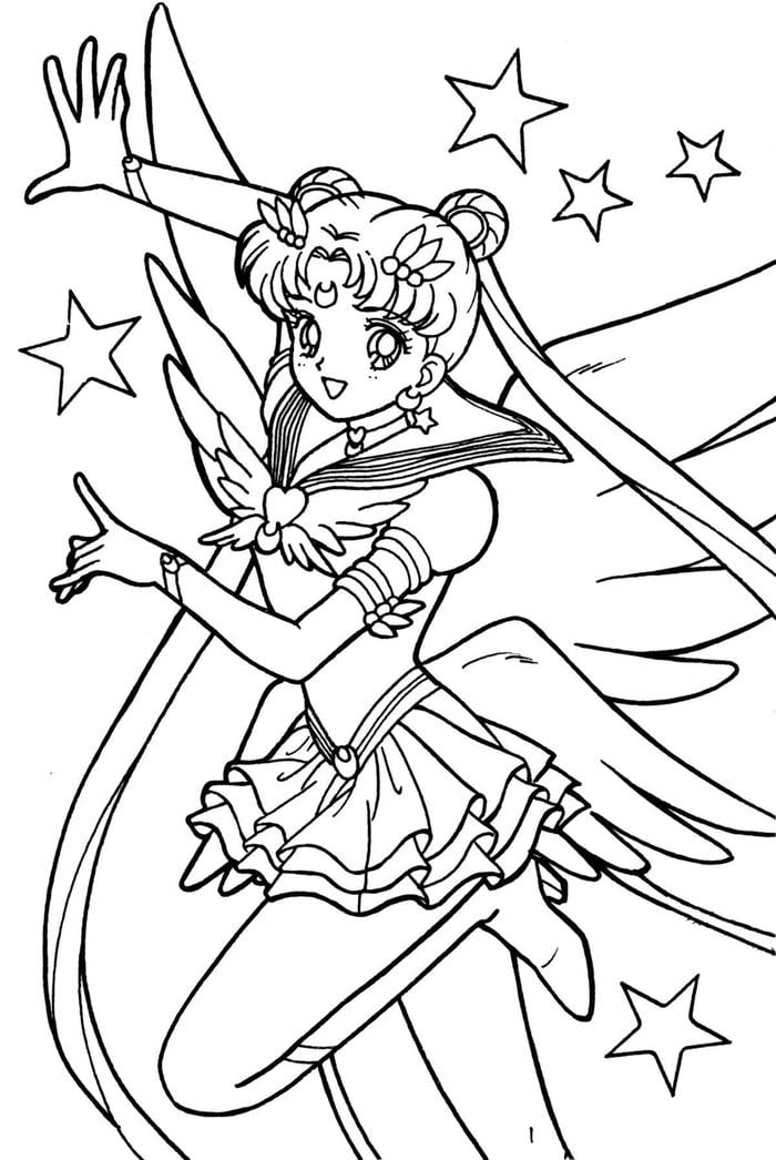 những tranh tô màu công chúa thủy thủ mặt trăng