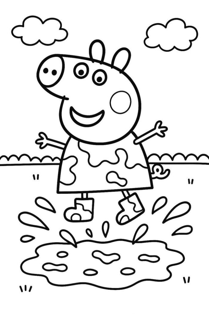 những tranh tô màu heo peppa cho bé