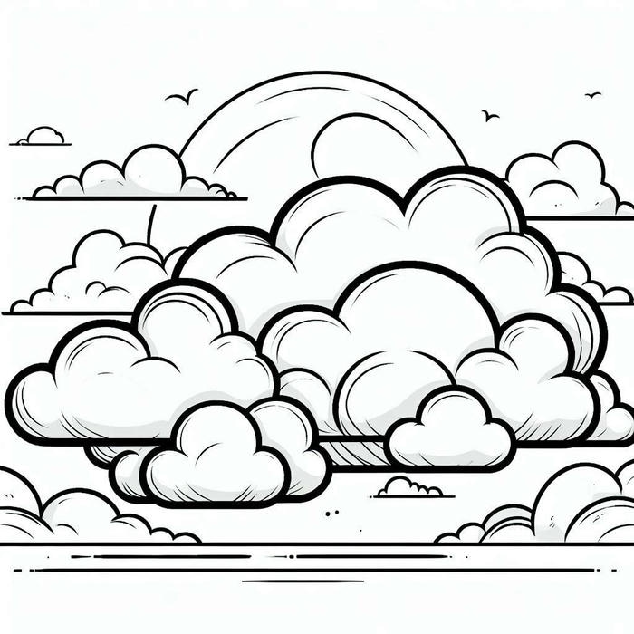 những tranh tô màu mây dành cho bé