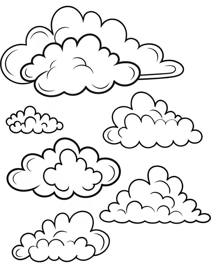 những tranh tô màu mây đơn giản
