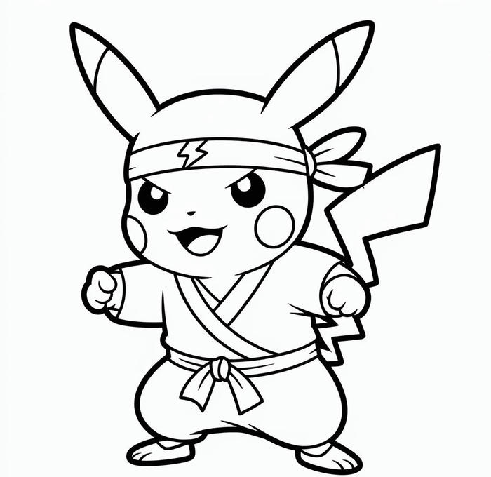 pikachu tô màu ngầu mạnh mẽ