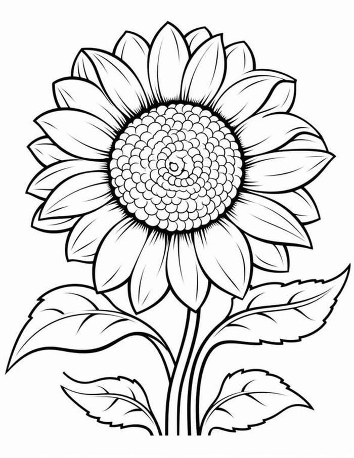 tô màu 1 bông hoa hướng dương