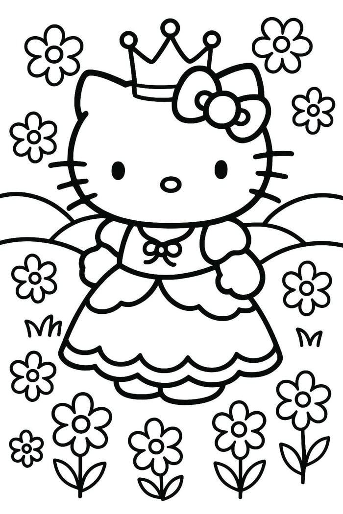 tô màu hello kitty công chúa