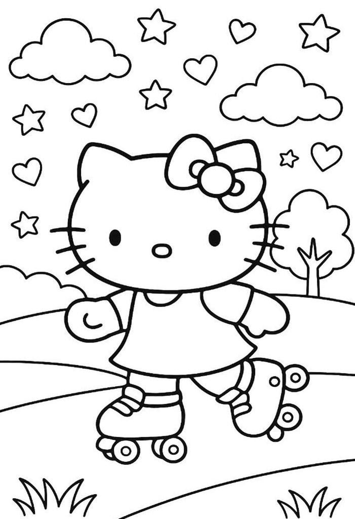 tô màu hello kitty dễ thương