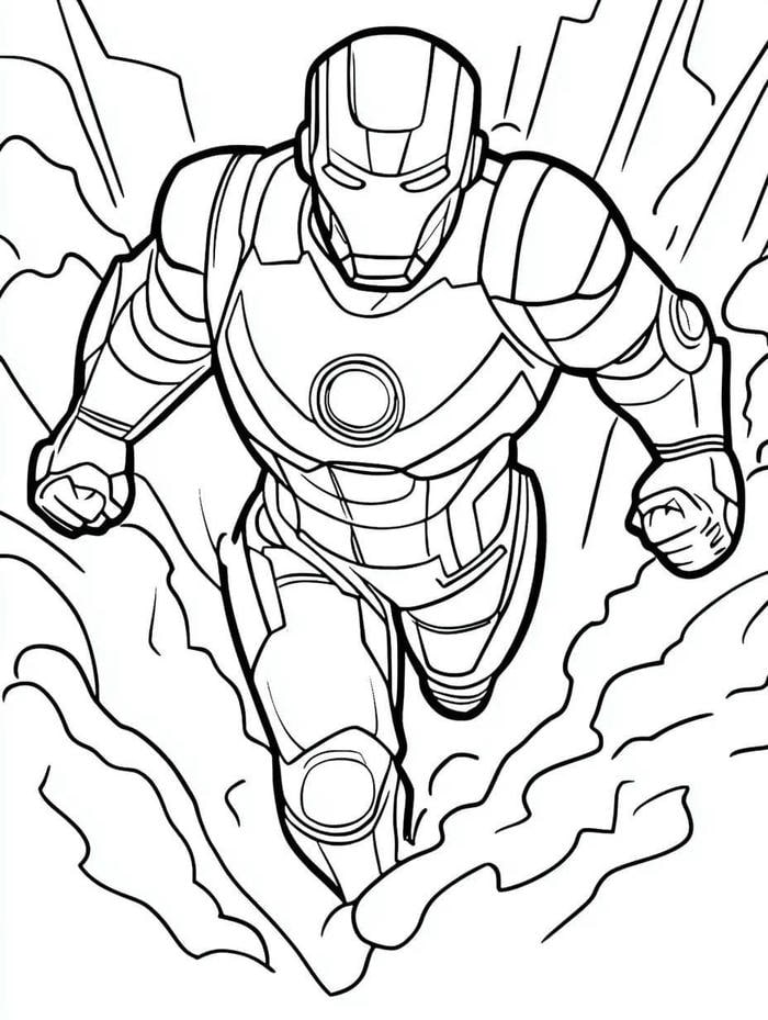 tô màu iron man mạnh mẽ