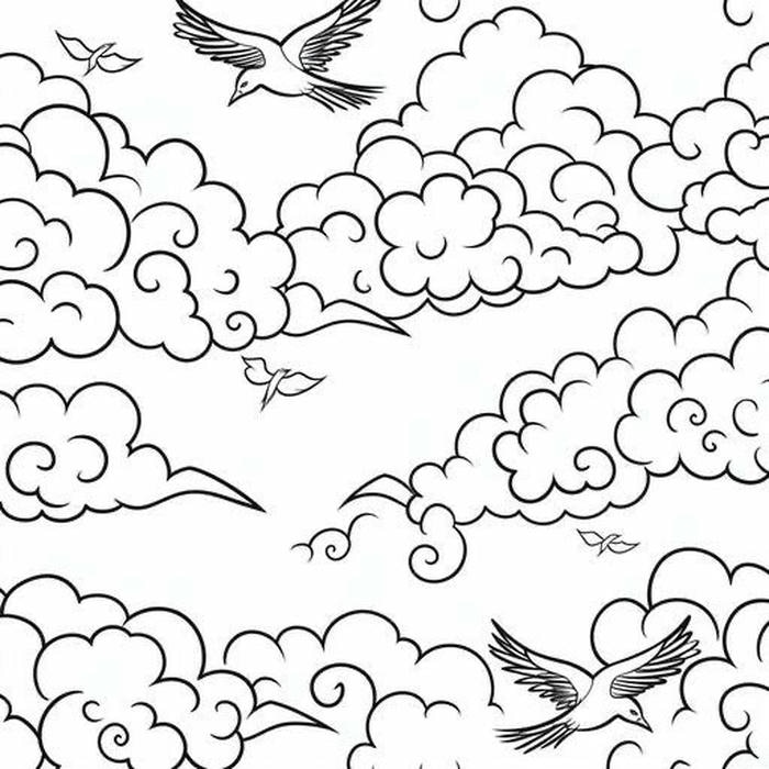 tô màu mây nghệ thuật nhẹ