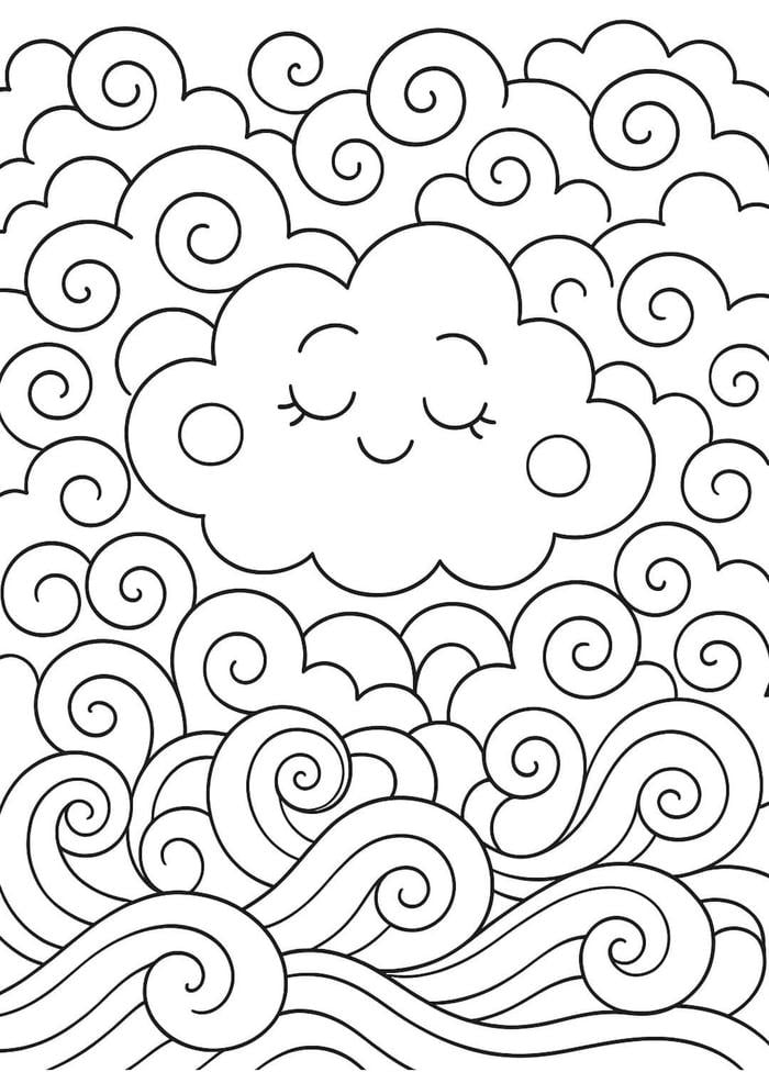 tô màu mây trang giấy dễ tô