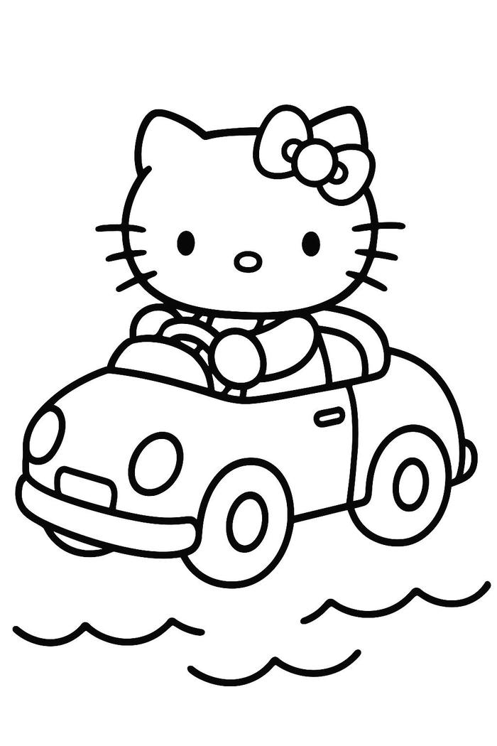 tô màu mèo hello kitty cute