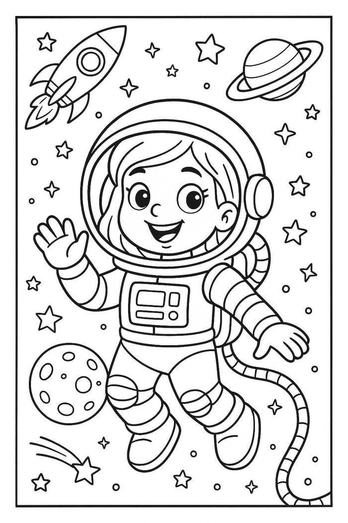 tô màu nữ phi hành gia