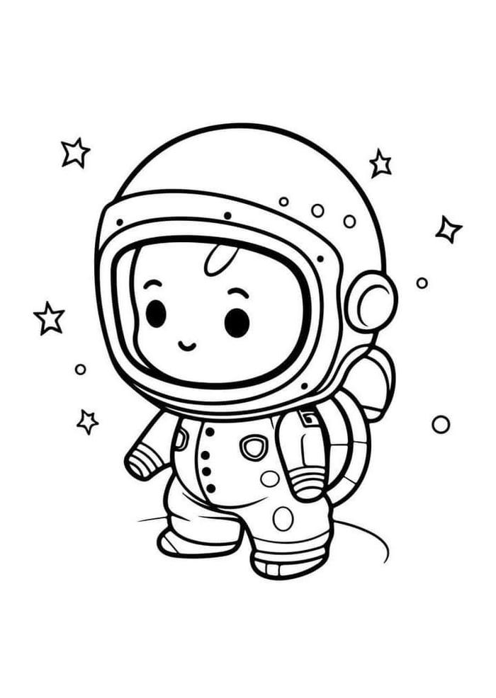 tô màu phi hành gia đáng yêu