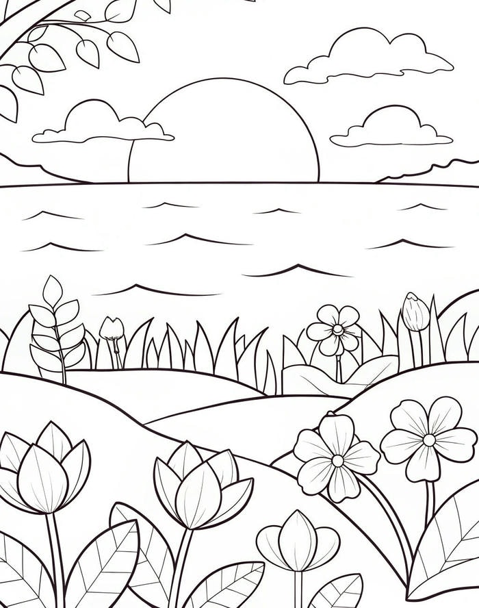 tô màu phong cảnh cho bé