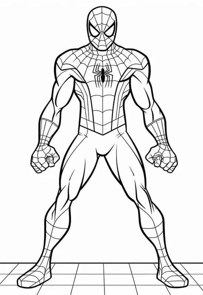 tô màu tranh spider man đứng thẳng