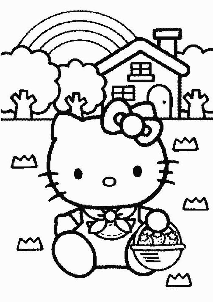 trang tô màu hello kitty chi tiết