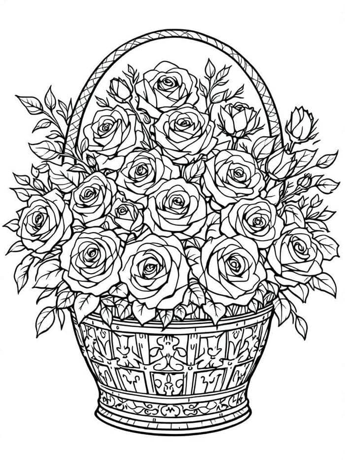 trang tô màu hoa hồng nhẹ nhàng