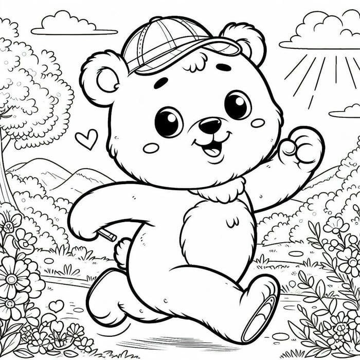 tranh con gấu cho trẻ tô màu