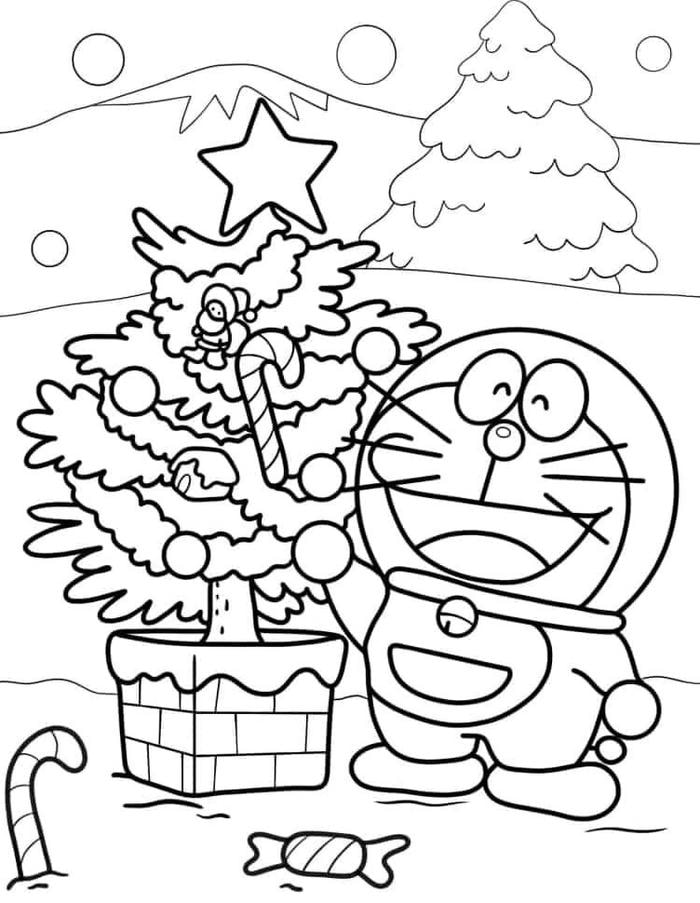 tranh doremon bản viền rõ