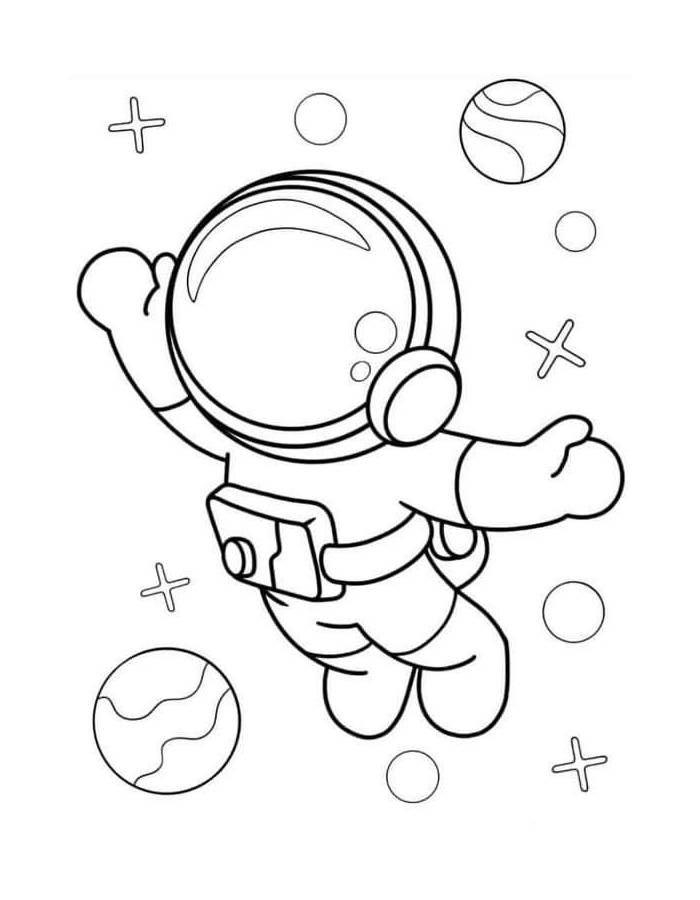 tranh phi hành gia cho bé tô