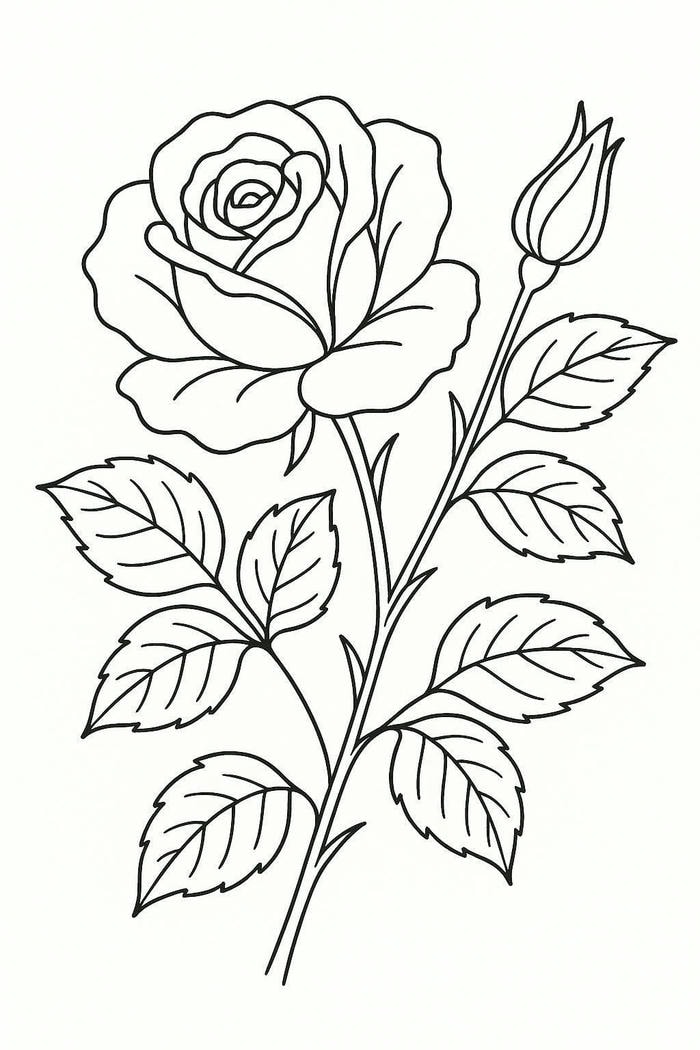 tranh tô bông hồng cánh lớn