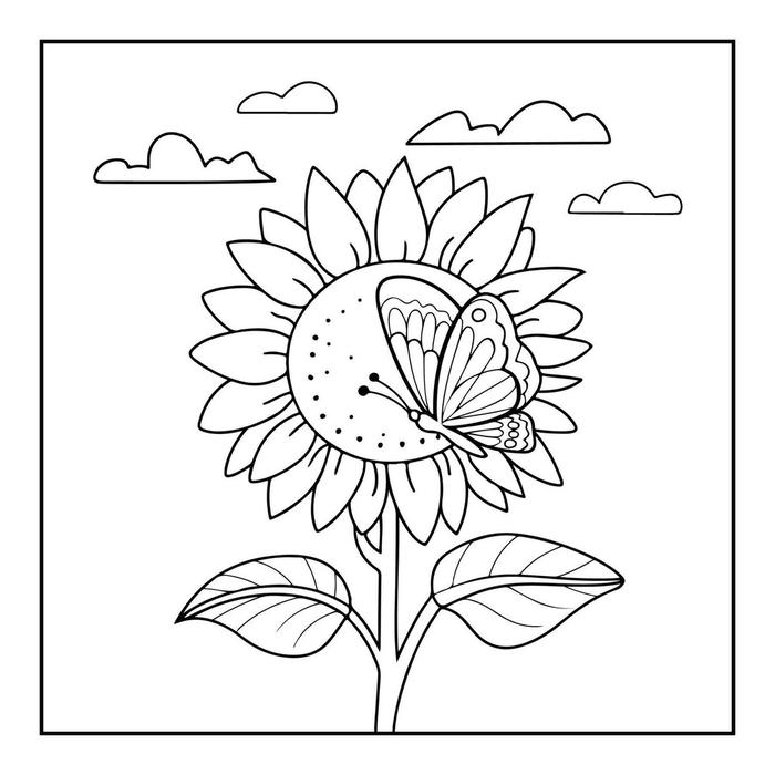 tranh tô hoa hướng dương cho bé