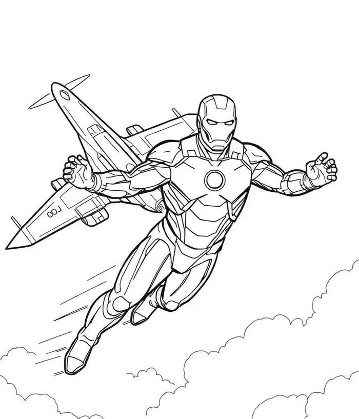 tranh tô iron man dáng siêu nhân