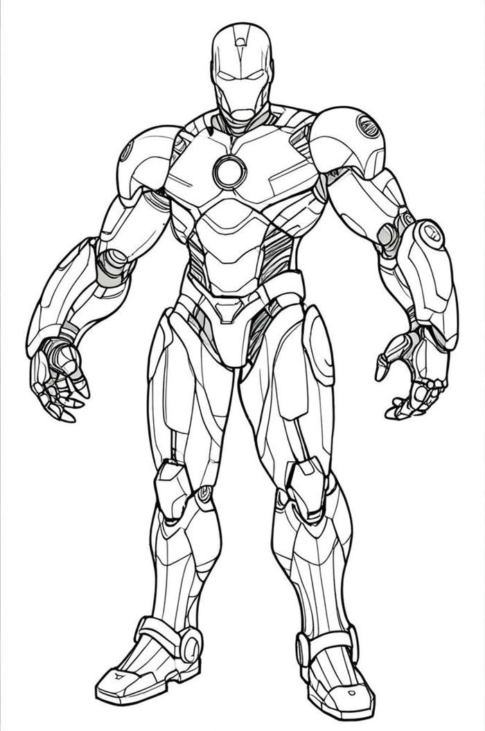 tranh tô iron man đơn giản cho bé tập tô