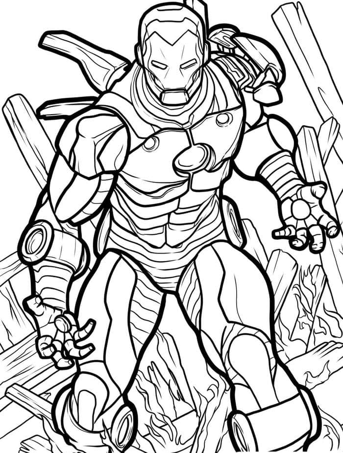 tranh tô iron man viền đậm cho bé tô