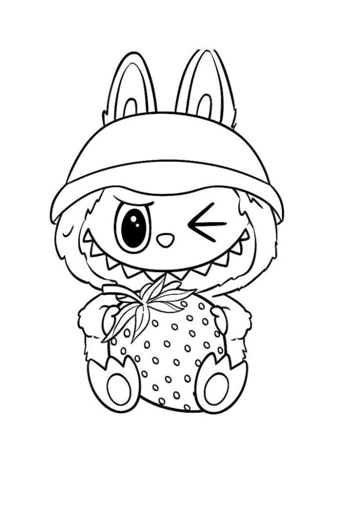 tranh tô labubu cute biểu cảm dễ thương