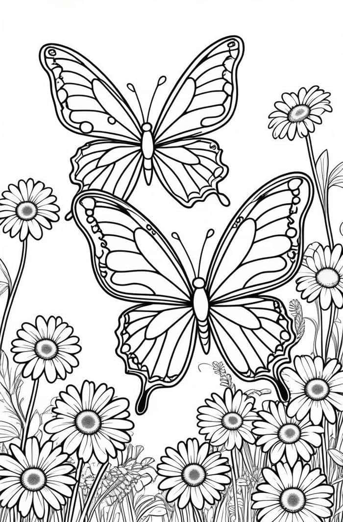 tranh tô màu con bướm cho bé