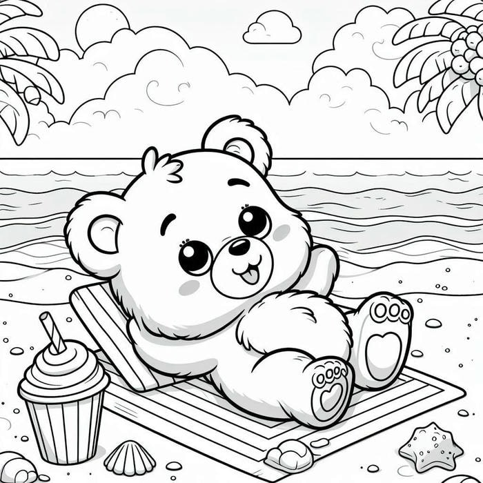 tranh tô màu con gấu cho bé