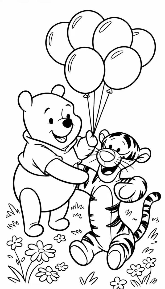 tranh tô màu con gấu đơn giản