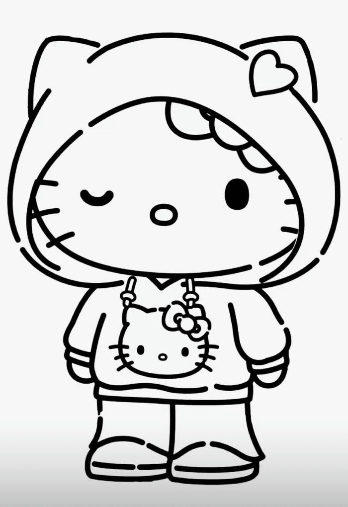 tranh tô màu hello kitty cho bé