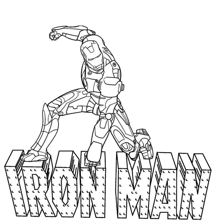 tranh tô màu iron man ngầu đẹp