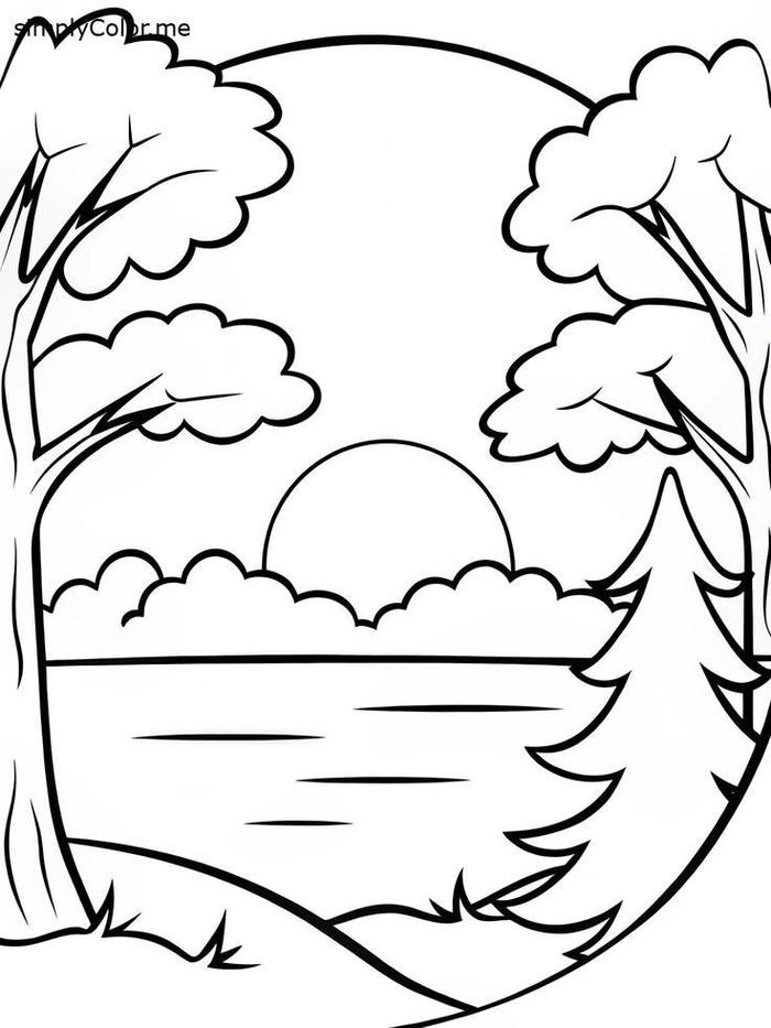 tranh tô màu phong cảnh cho bé