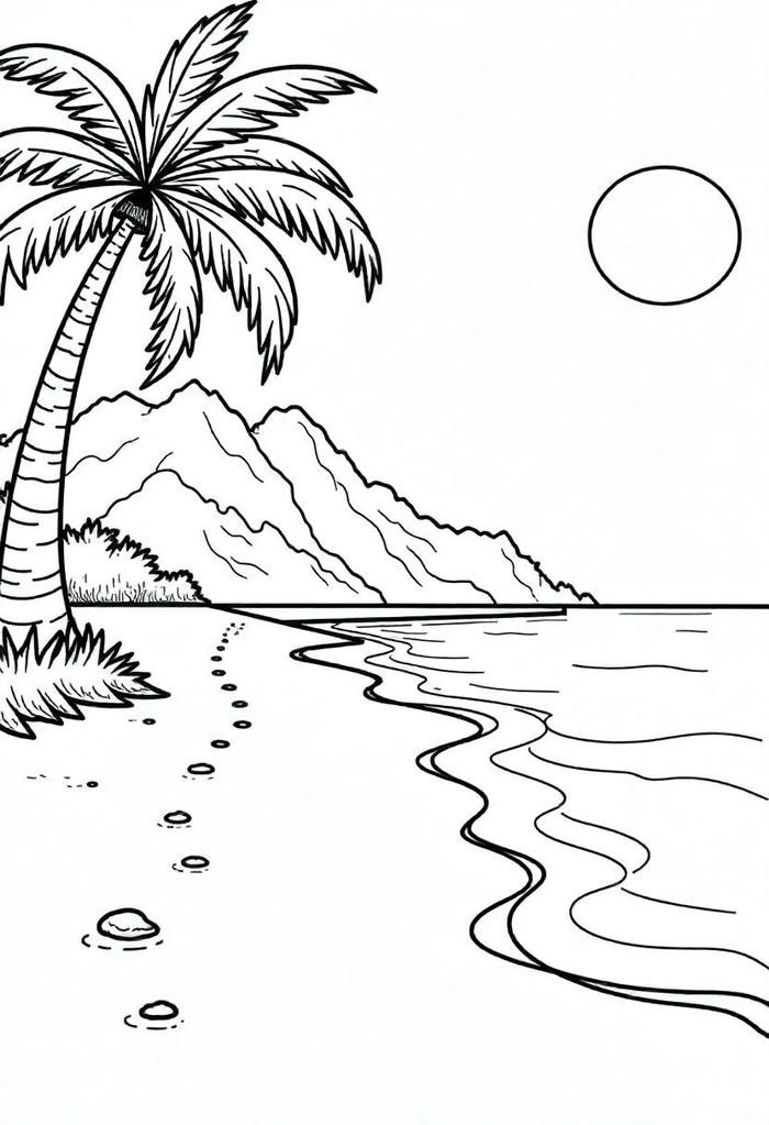 tranh tô màu phong cảnh đơn giản