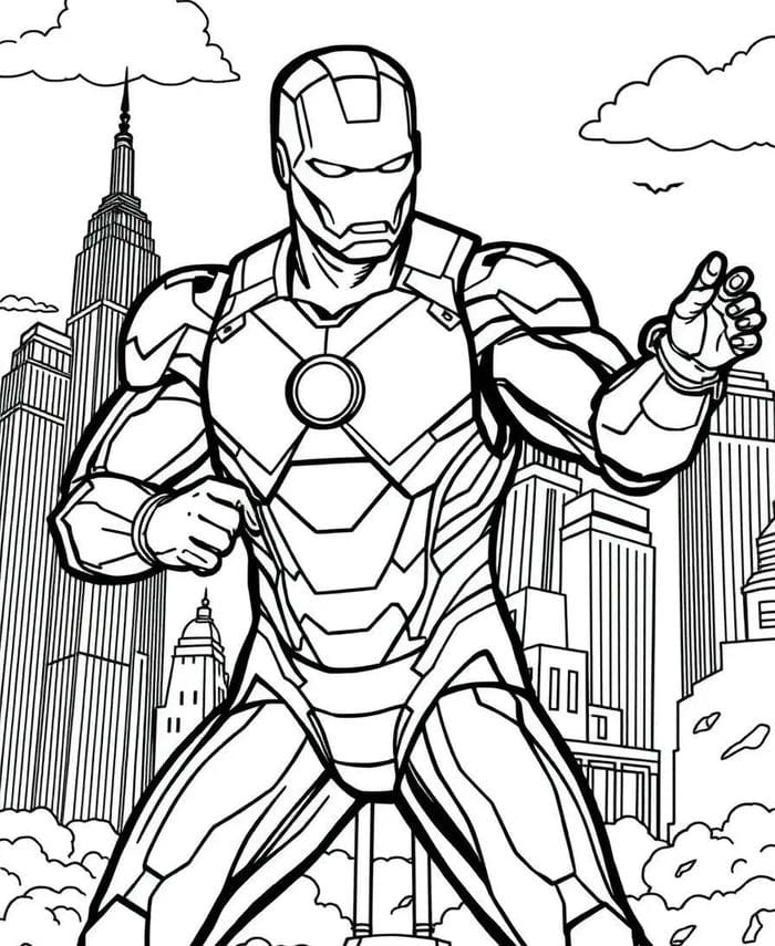 tranh tô màu siêu nhân iron man