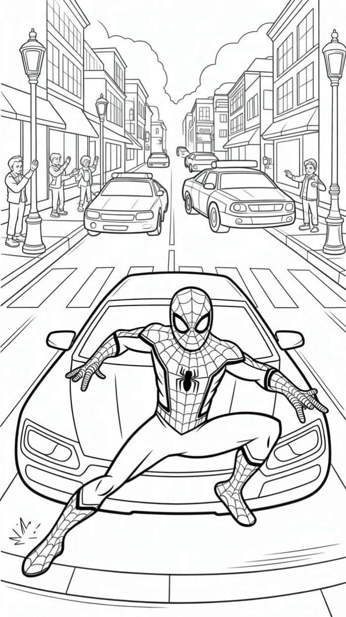 tranh tô màu siêu nhân người nhện