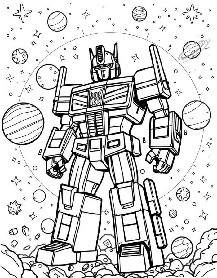 tranh tô màu siêu nhân robot