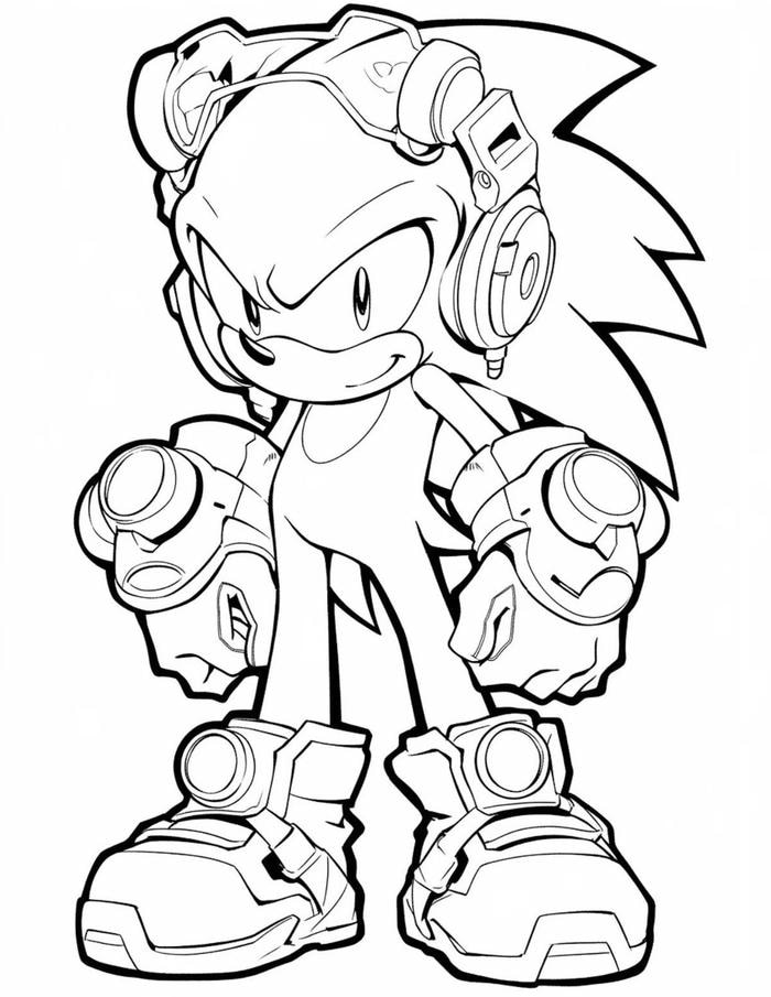 tranh tô màu sonic đứng thẳng