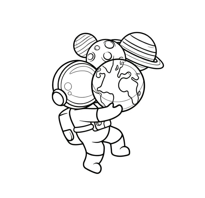 tranh tô phi hành gia đơn giản