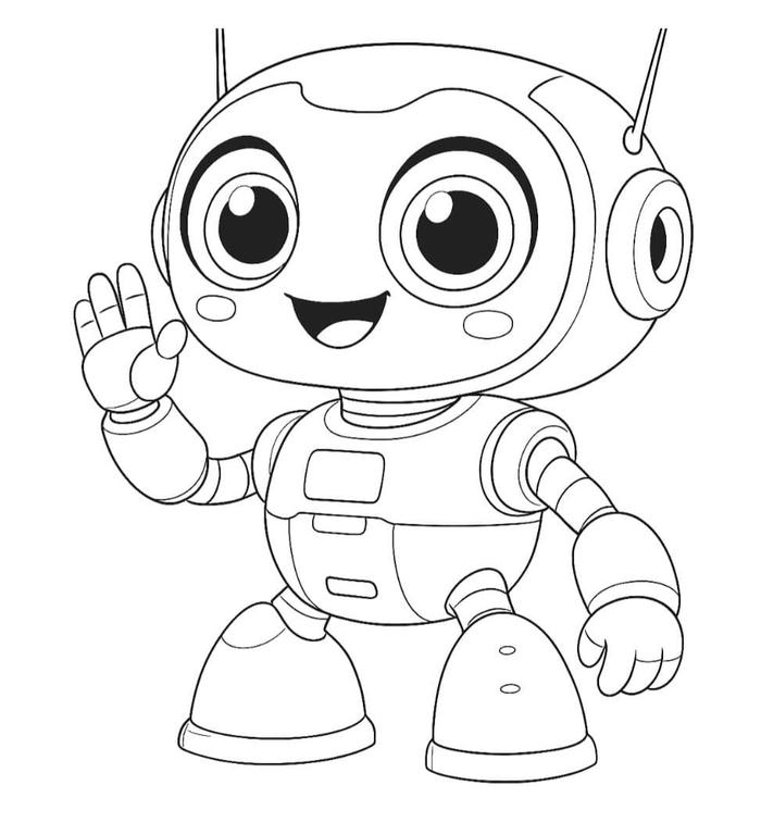 tranh tô robot tương lai đơn nét