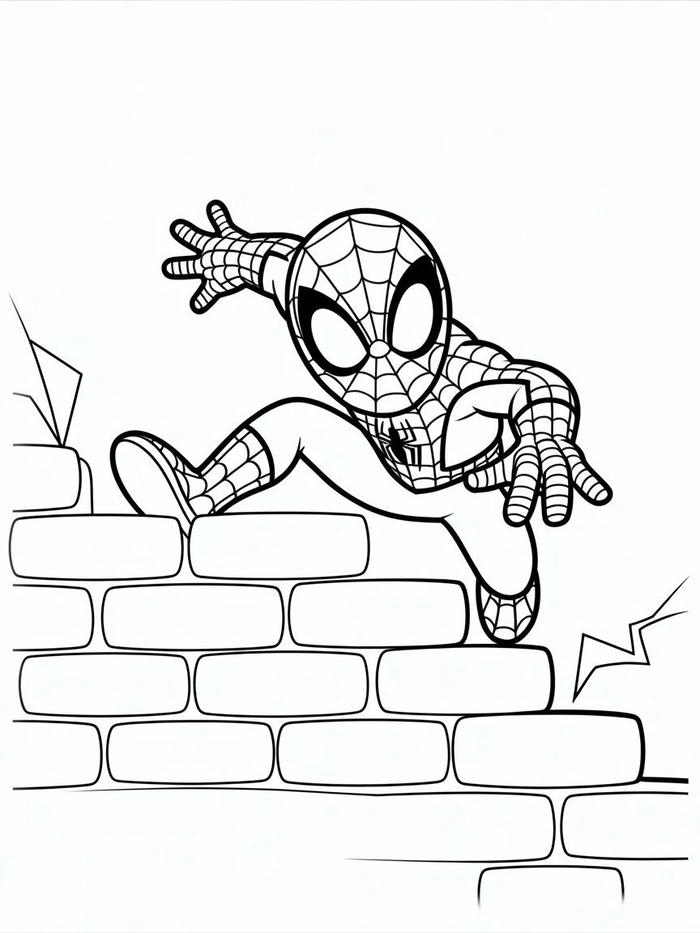 tranh tô spider man đơn giản cho bé tập tô