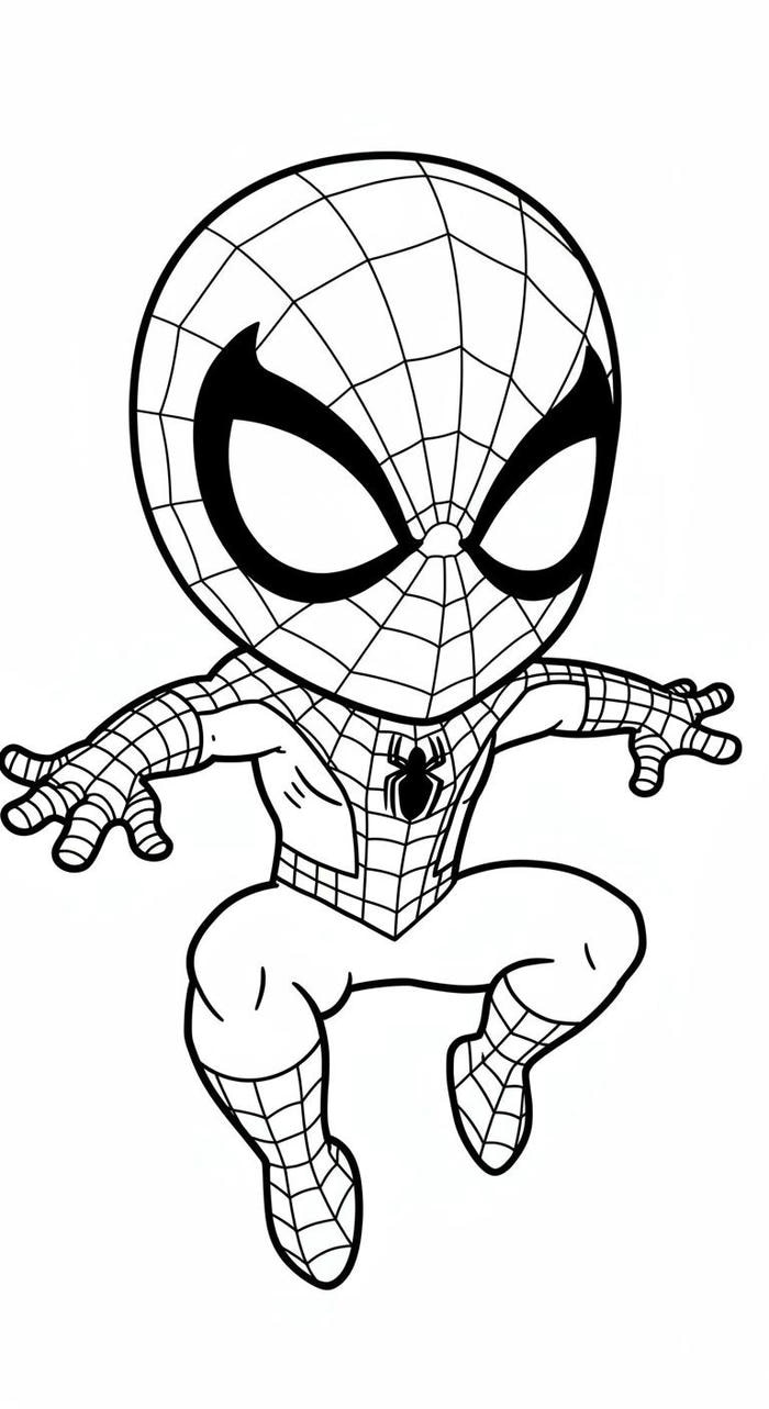 tranh tô spider man phiên bản thiếu nhi