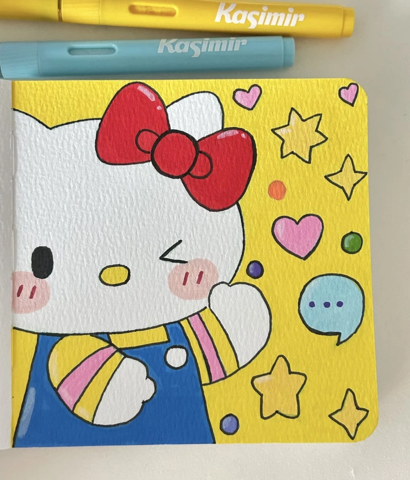 tranh vẽ Hello Kitty đáng yêu dành cho bé