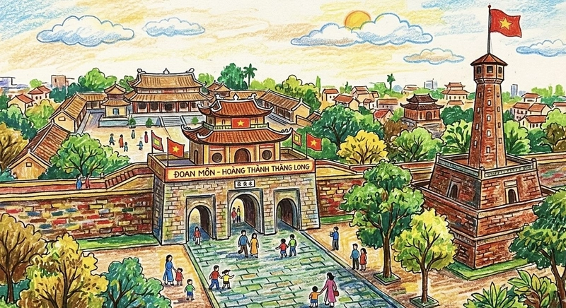 tranh vẽ di tích lịch sử Việt Nam dành cho học sinh sáng tạo và ý nghĩa