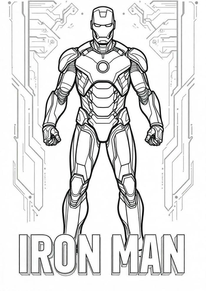 tranh vẽ iron man cho bé tô