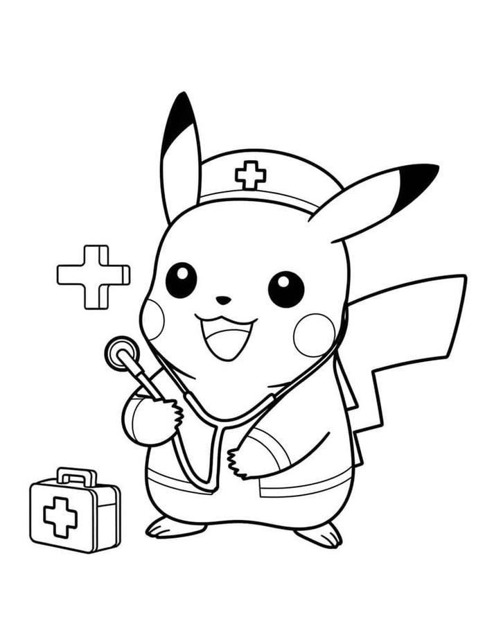 tranh vẽ pikachu cho bé tô